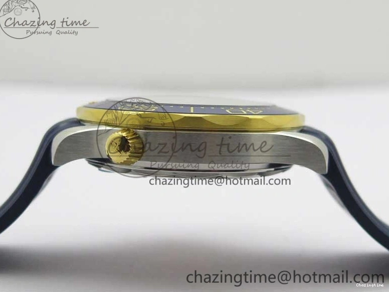 0321 Refined 2018 Seamaster Diver 300M SS YG VSF 1:1 Best Edition YG Bezel Blue Dial on Blue Rubber Strap A 7898